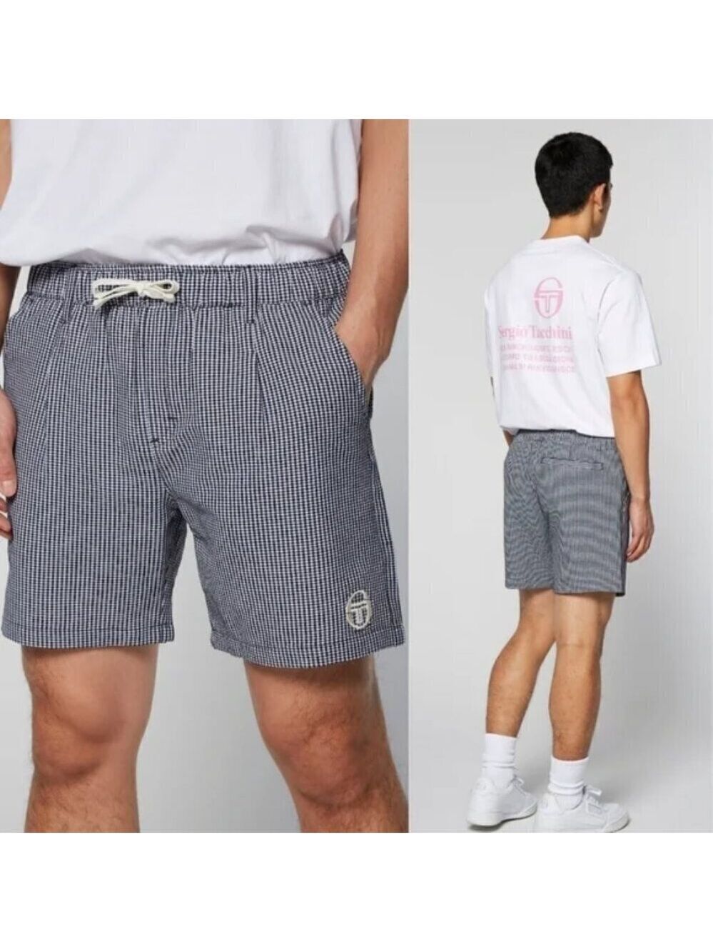 NWT Sergio Tacchini | Benvenuto Short Archivio in Marine Blue Gingham